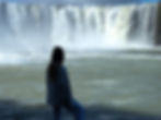 Goðafoss waterfall Iceland North Iceland horseshoe shaped waterfall on Diamond Circle