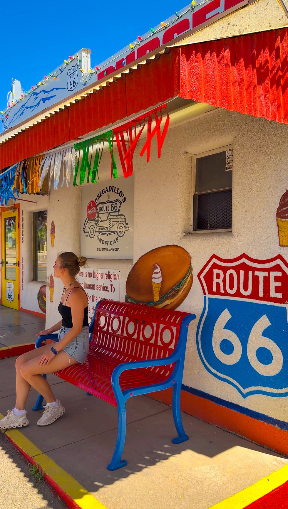 Colorful building along Route 66 in Seligman, Arizona.