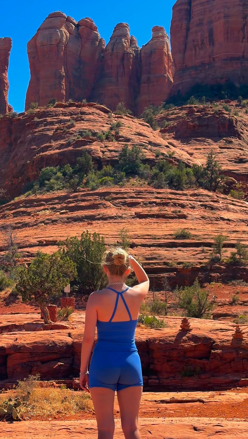 Cathedral Rock hike in Sedona, Arizona with red rock views