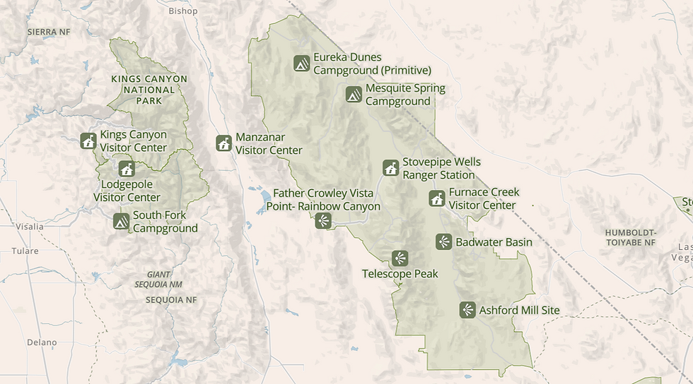 Death Valley National Park Map