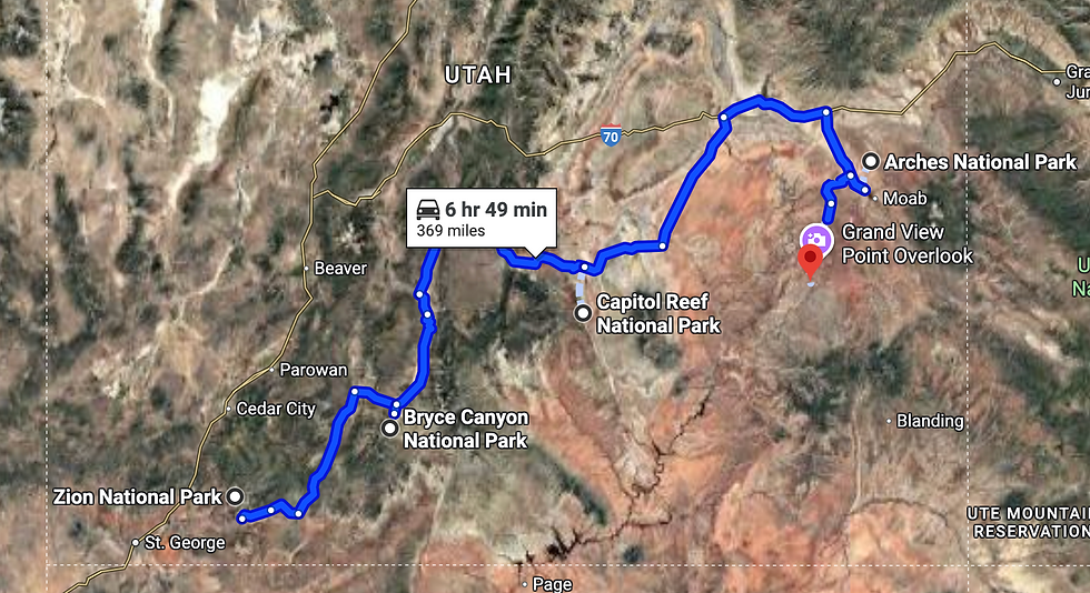 Utah's Mighty 5 Road Trip Route