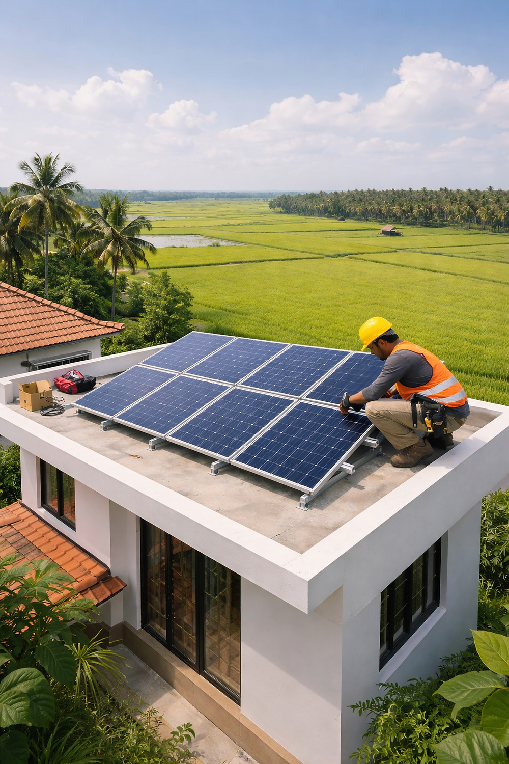 solar panel installation in kollam by galaxy security systems