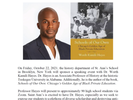 Professor Worth K. Hayes Shares His "Educational Activism" with NY Teens