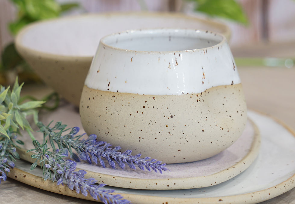 Thumbnail: χειροποίητα πήλινα μοντέρνα μπολ Coconut σε Violet collection
