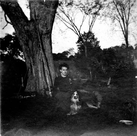 P-2923 Woman and dog (Rolf Family Coll).jpg