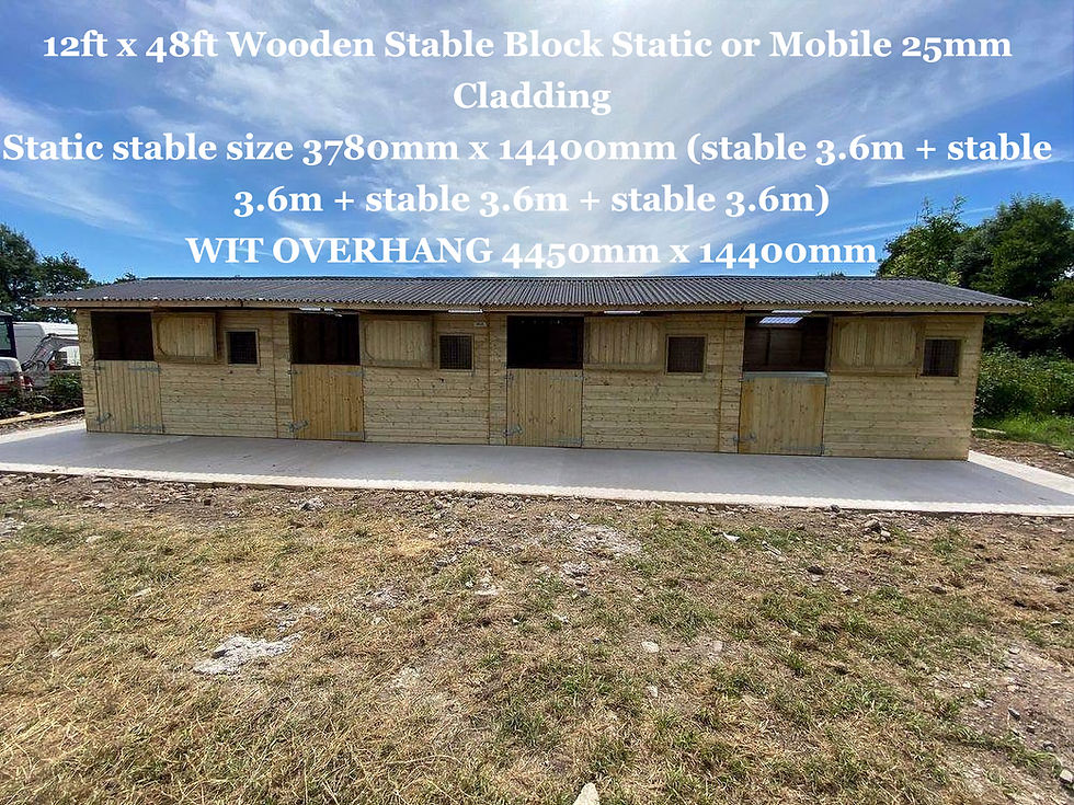 Thumbnail: 12ft x 48ft Wooden Stable Block Static or Mobile 25mm Cladding