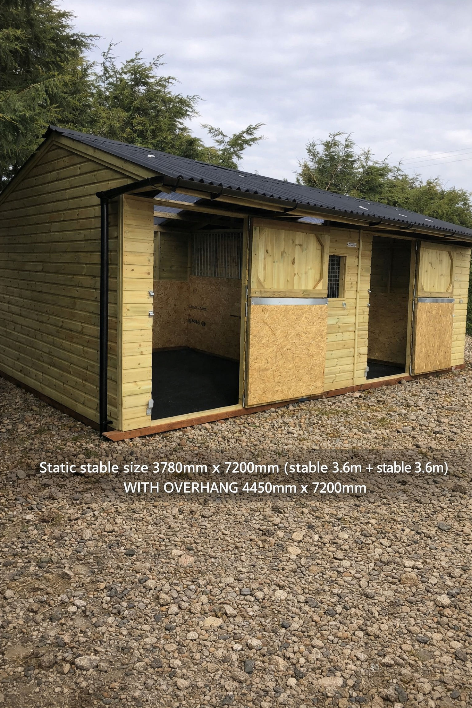 12ft x 24ft Timber Wooden Horse Stables and Talk Grill 25mm Cladding