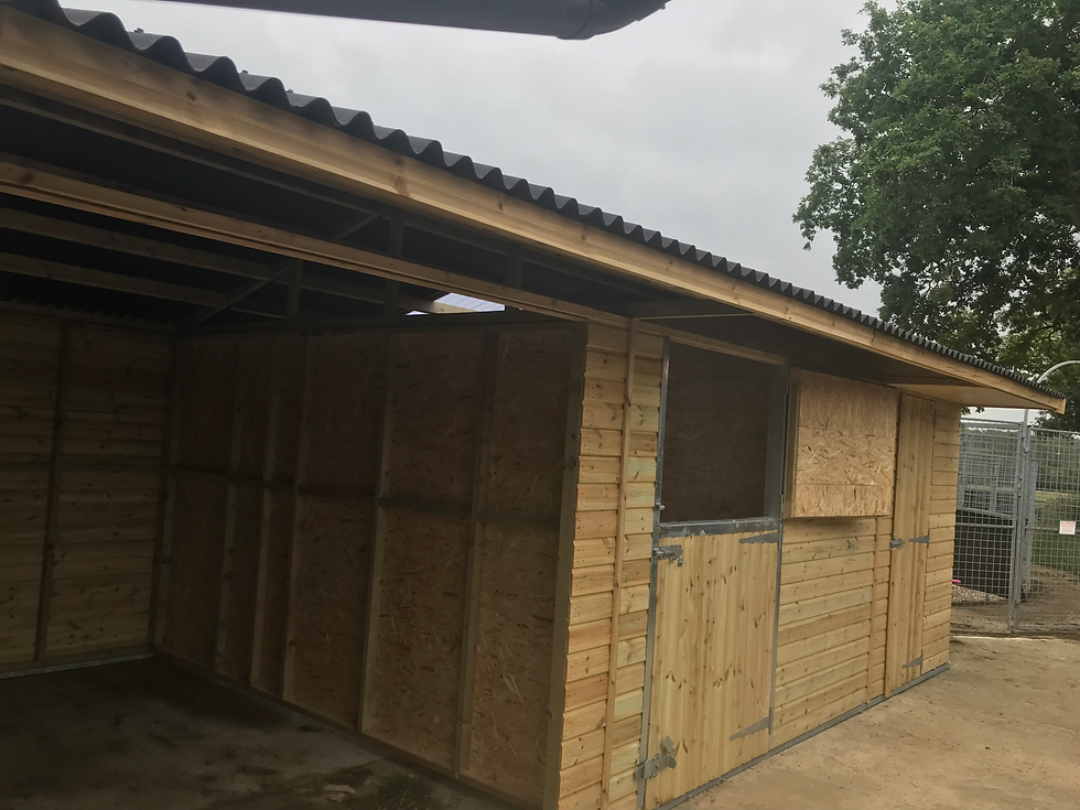 Thumbnail: 12ft x 30ft Shelter Stable & Tack Room (12ft Stable+12ft Shelter+6ft Tack Room)