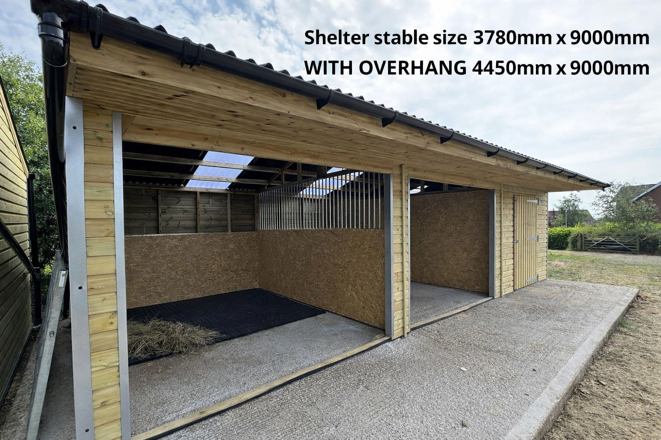 12ft x 24ft Field Shelter plus 6ft Tack Room