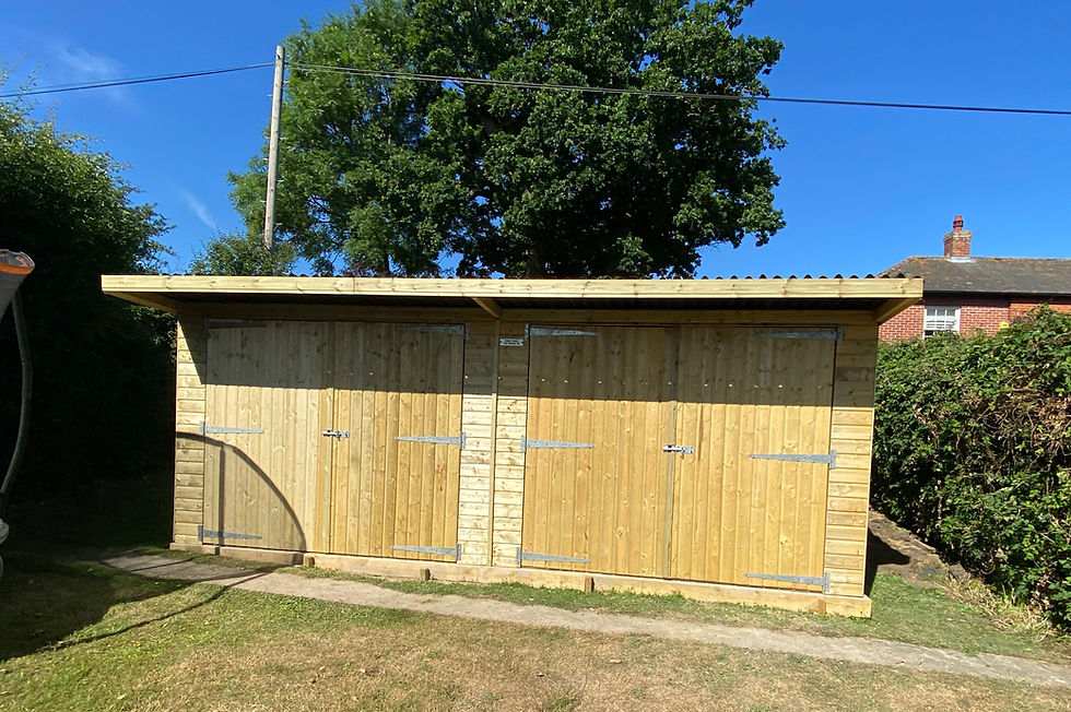 Thumbnail: 8ft x 20ft Pent Roof Shed Premium Quality Wooden & Timber Garage UK