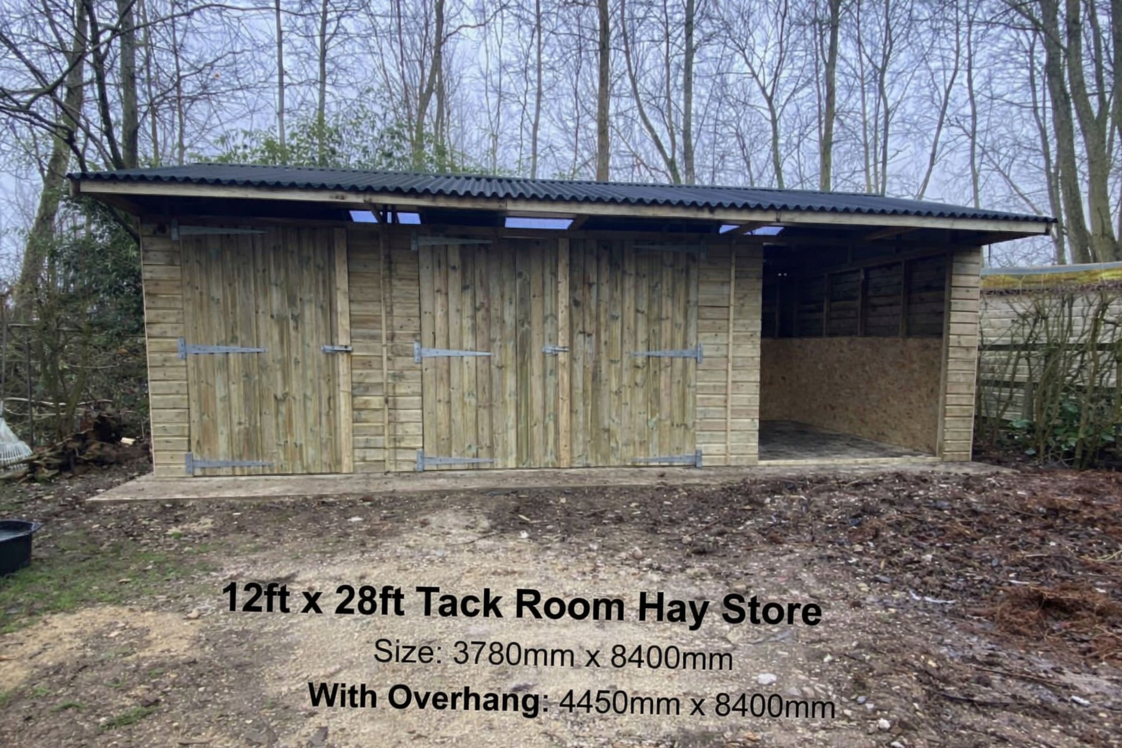 12ft x 28ft Tack Room Hay Store Shelter Premium Quality 25mm Cladding