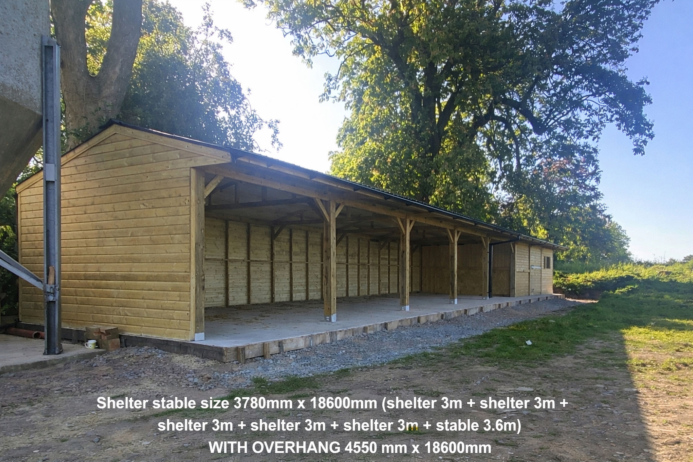 12ft x62ft shelter & Stable Premium Quality with OSB roof line