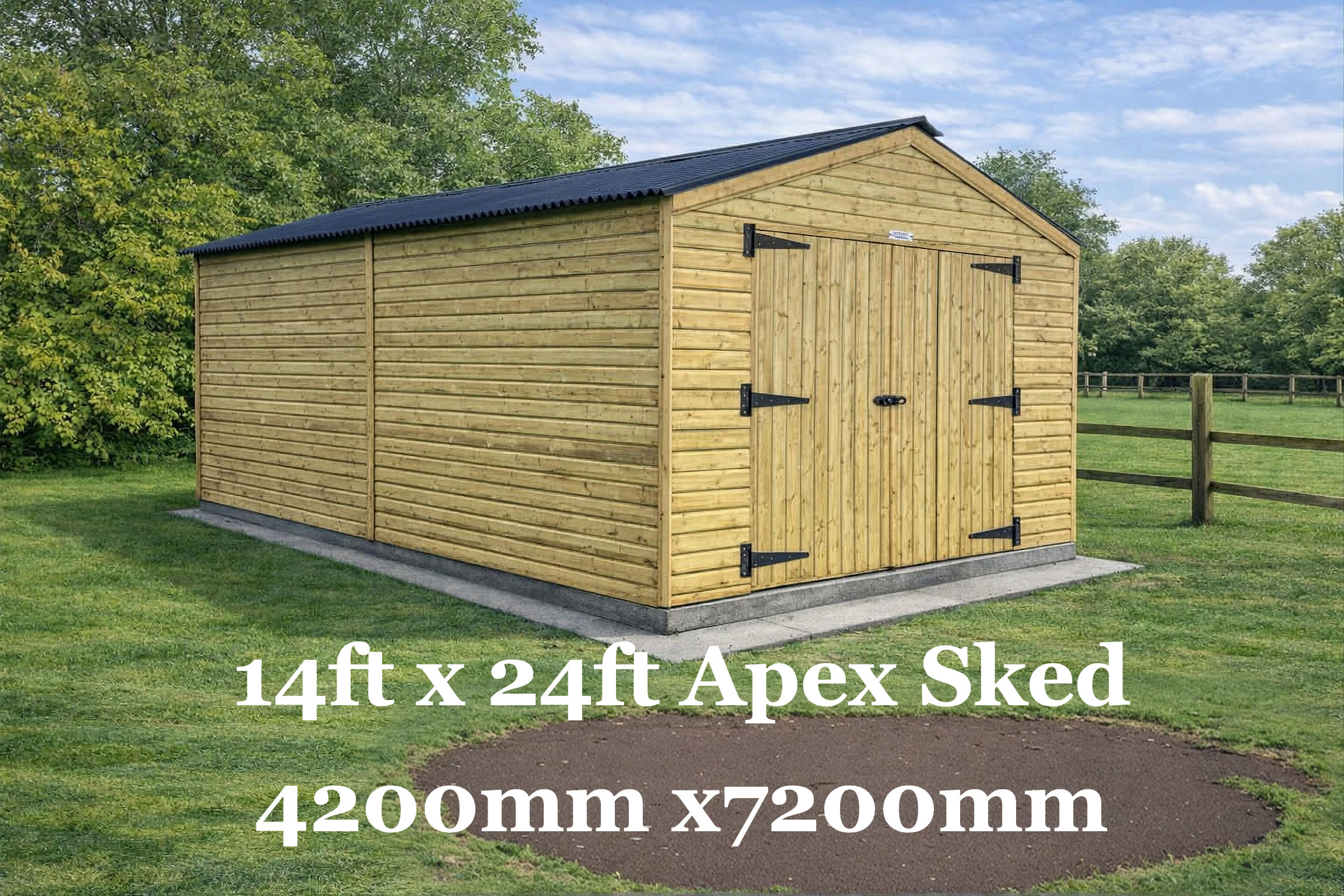 14ft x 24ft Heavy Duty Garage Timber Workshop Garden Shed