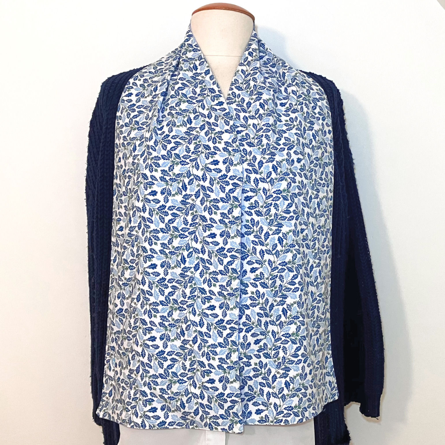 Serviette de table feuilles bleues