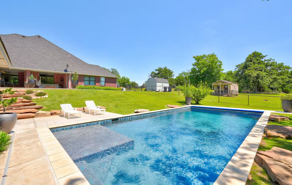 airbnb poolside view