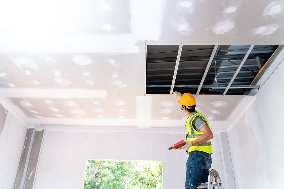 Gypsum ceiling and partition installation by Tripo Living Dubai