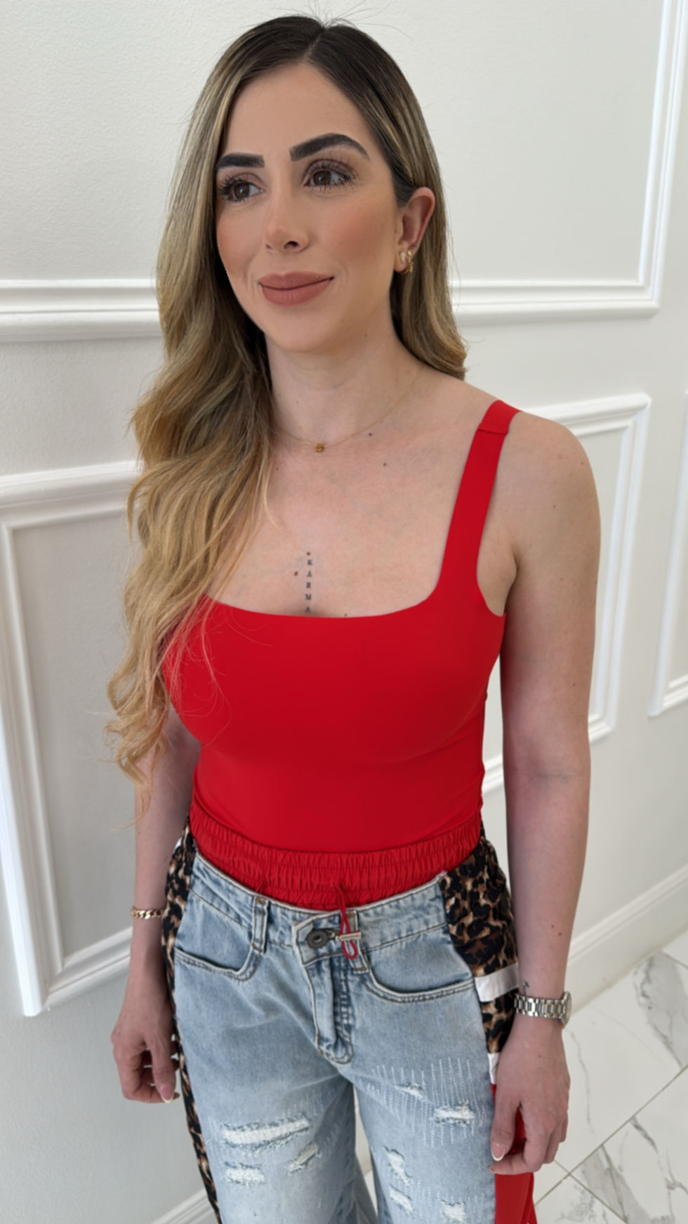 Thumbnail: Kim Invisible Red Bodysuit