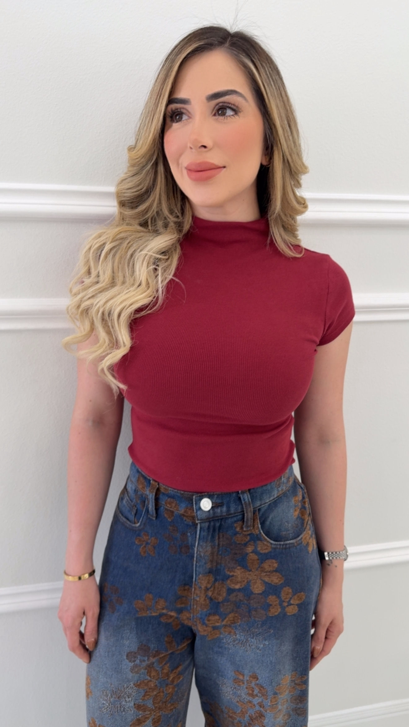 Gina Burgundy Top