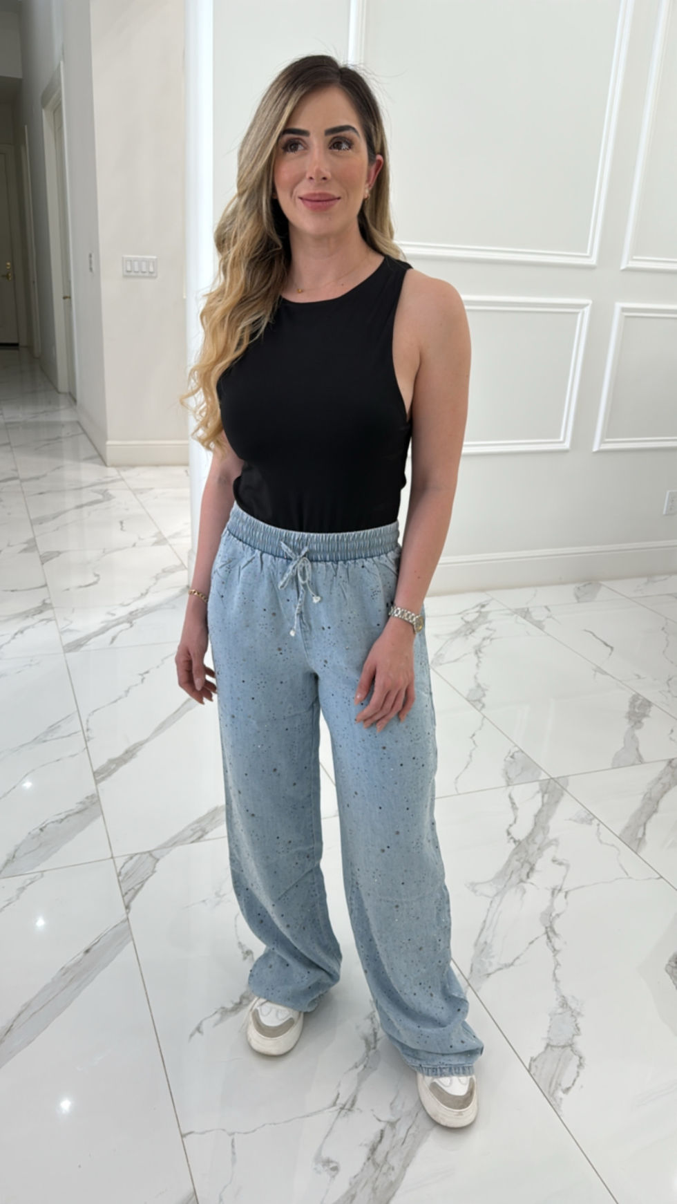 Thumbnail: Halter Neck Sleevless Black Bodysuit 