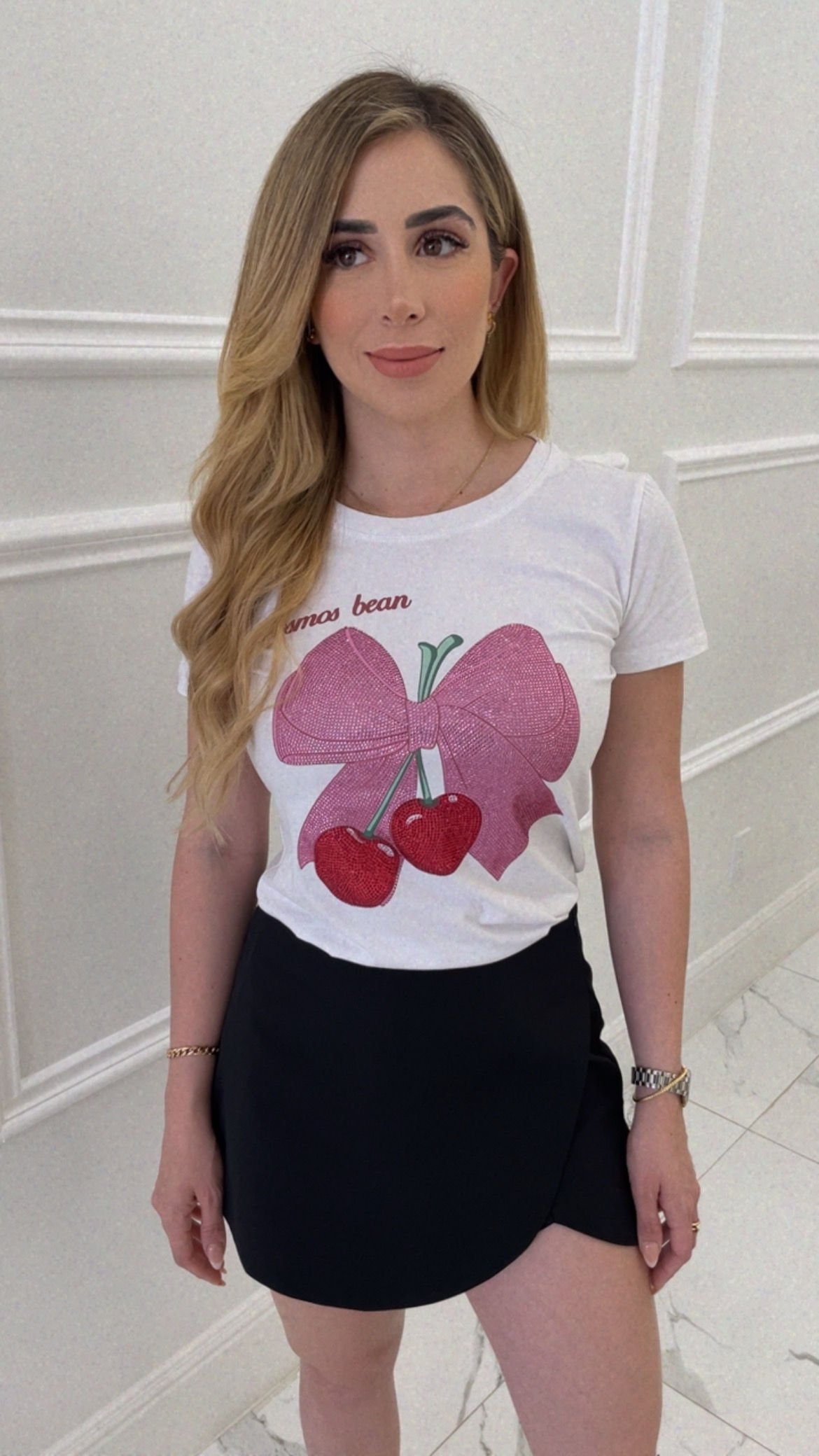 Cherry Bow Rhinestone Shirt