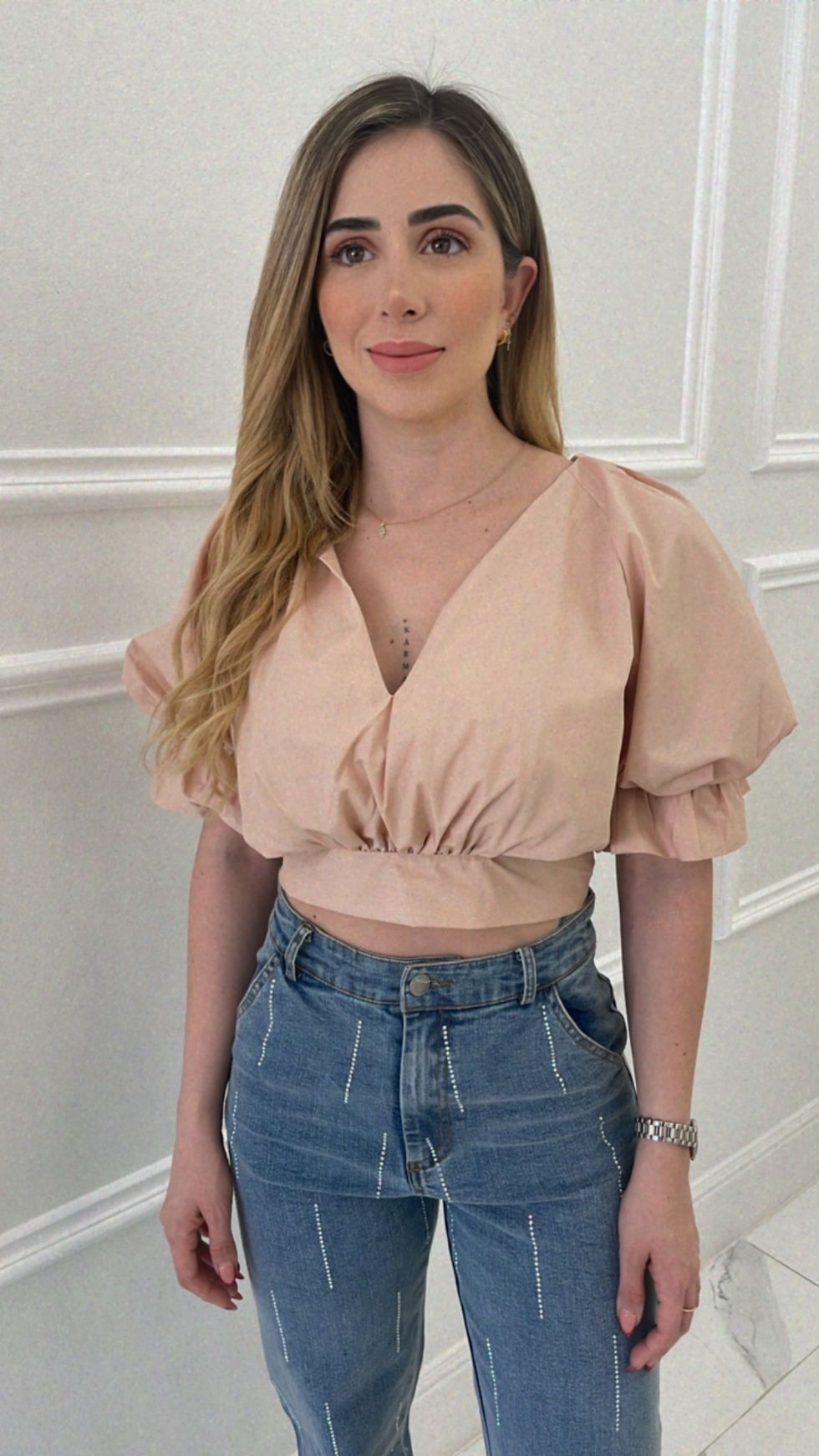 Thumbnail: Tyri Crop Taupe Top 