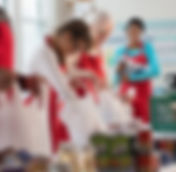 Volunteers Packing Food