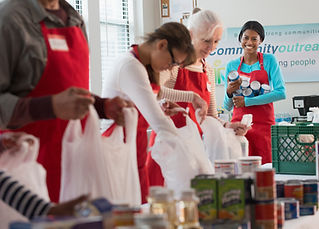 Volunteers Packing Food