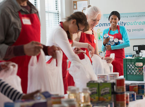 Volunteers Packing Food