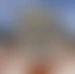 A mosque with golden domes and intricate arches. Geometric patterned courtyard leads to the entrance under a blue sky. Peaceful ambiance.