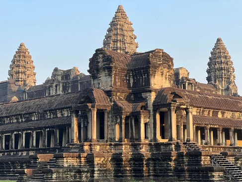 weathered side view of the main temple complex from outside