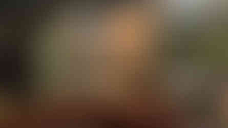 Bamboo bed and map display in a museum with polished surfaces and intricate wood carvings, under a geometric ceiling design.