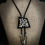 Thumbnail: Off White & Black Adjustable Polymer Clay Pendant, Designs by Asi 
