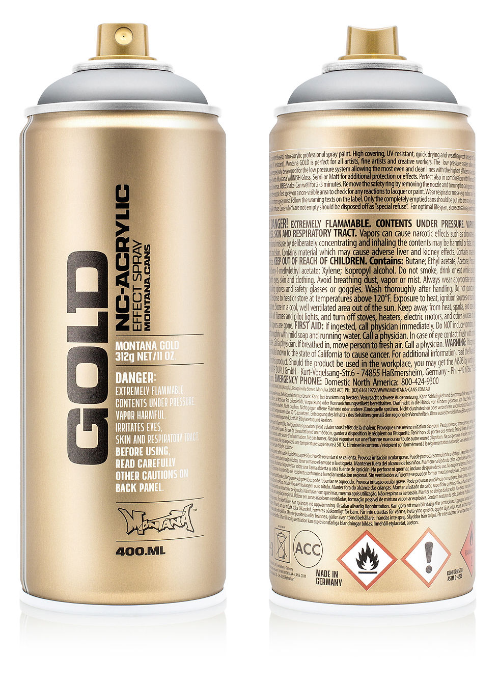 MONTANA GOLD Metallic Colors 400ML Spray Paint