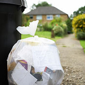 bag of rubbish, bin