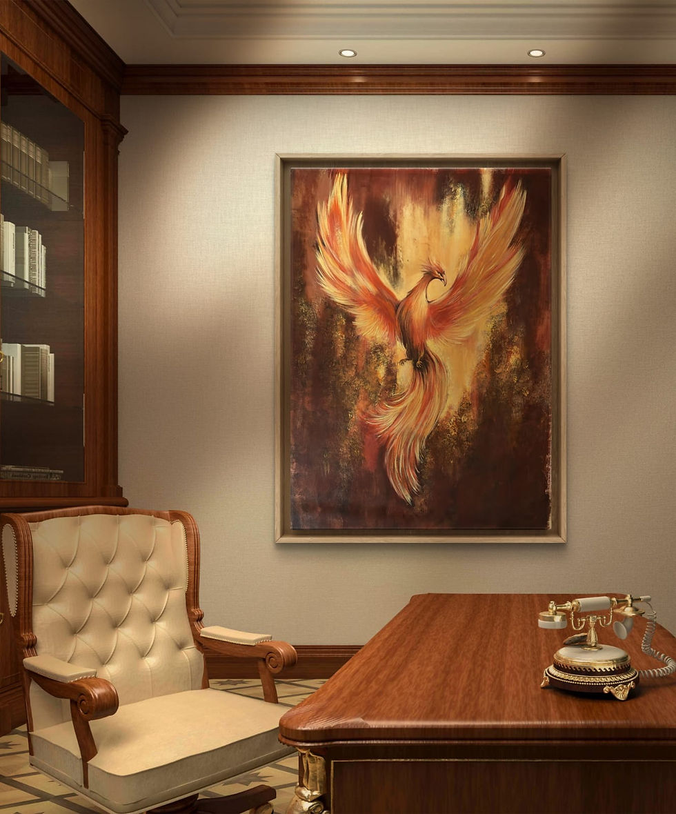 Eye-level view of the artwork विजयात् रूपान्तरणम्, radiating tranquility and positive energy.