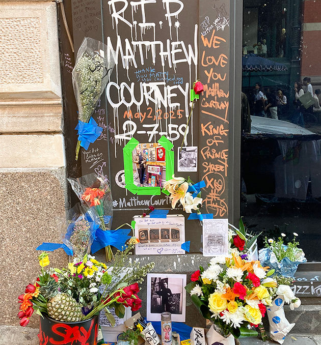 Matthew Courtney
February 7, 1959 - May 2, 2025
Manhattan

He was the great host of the “Wide Open Cabaret” poetry and performance show at ABC NO RIO in the late 80s - 90s on Rivington St.
As MC and organizer, he was a wonderful showman and was very funny. Matthew and the performers conjured a great atmosphere of words, emotions and ideas. After each show - I was so dazed and enthused, I wanted to run through a wall - and make something.
For the past many years, he created and displayed his paintings and poetry on a sidewalk on Prince St. An artist in action for all to see.

