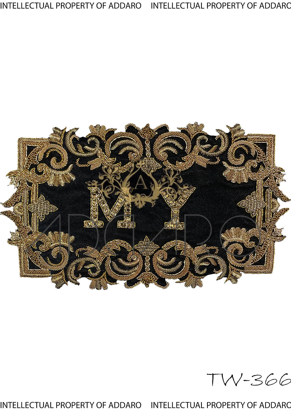 Addaro's Eternal Elegance Hand-Embroidered Zardozi Signage TW-366