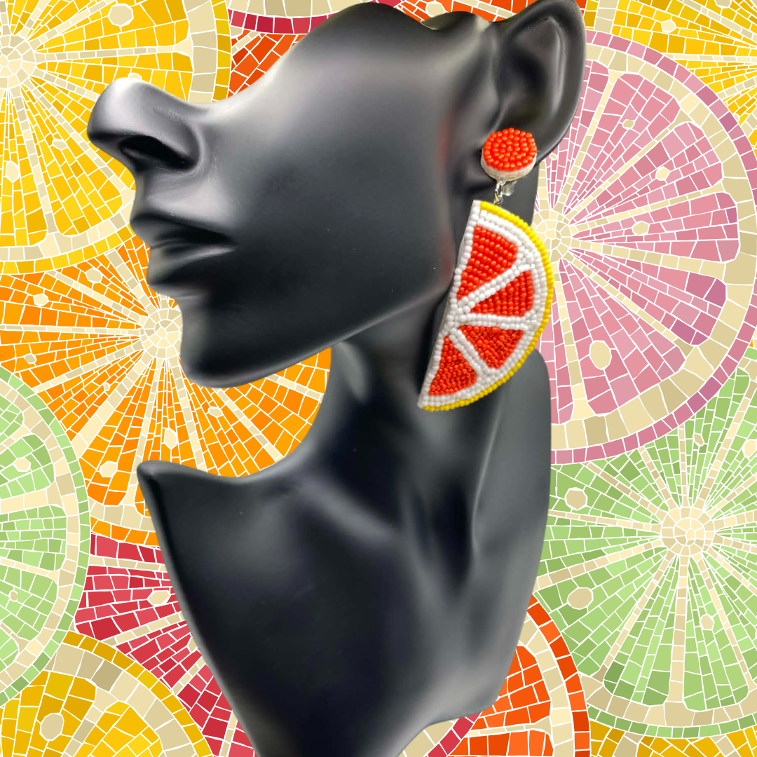 Main Squeeze Beaded Citrus Earrings