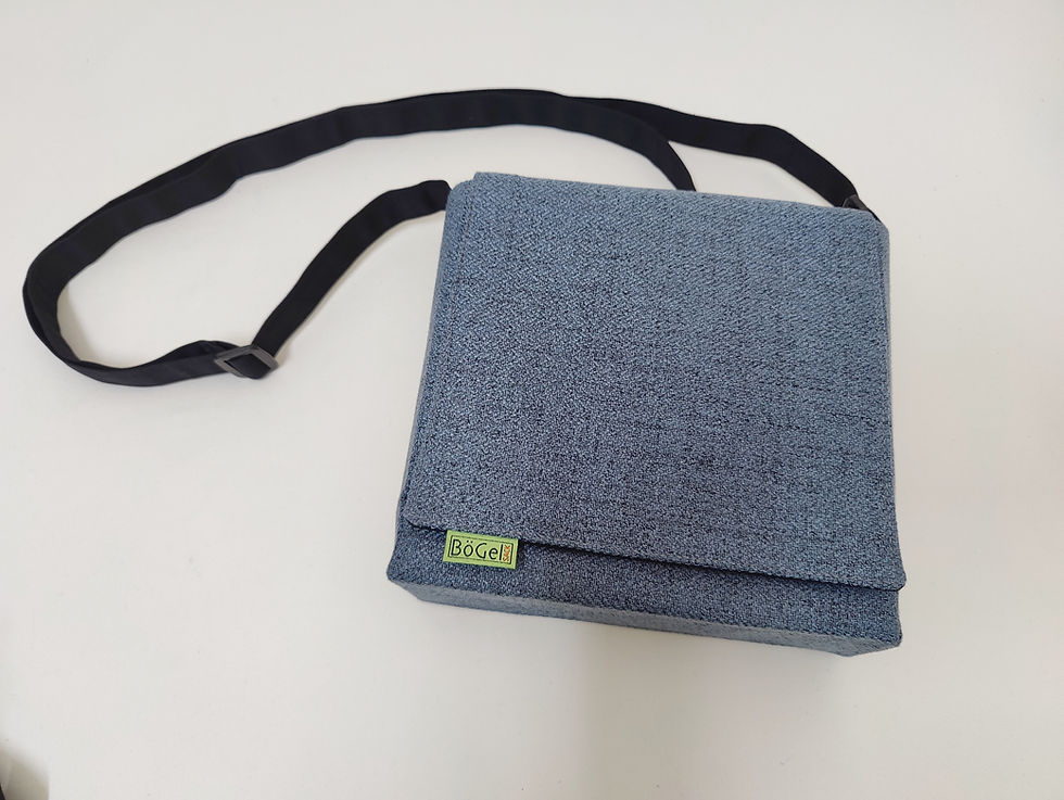 Miniaturbild: Umhängetasche klein quadratisch, rauchblau