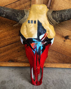 Gold/Red Abstract Native American