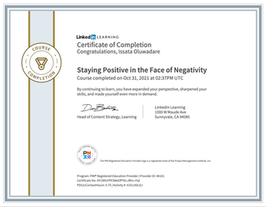 Staying positive in the face of Negativity