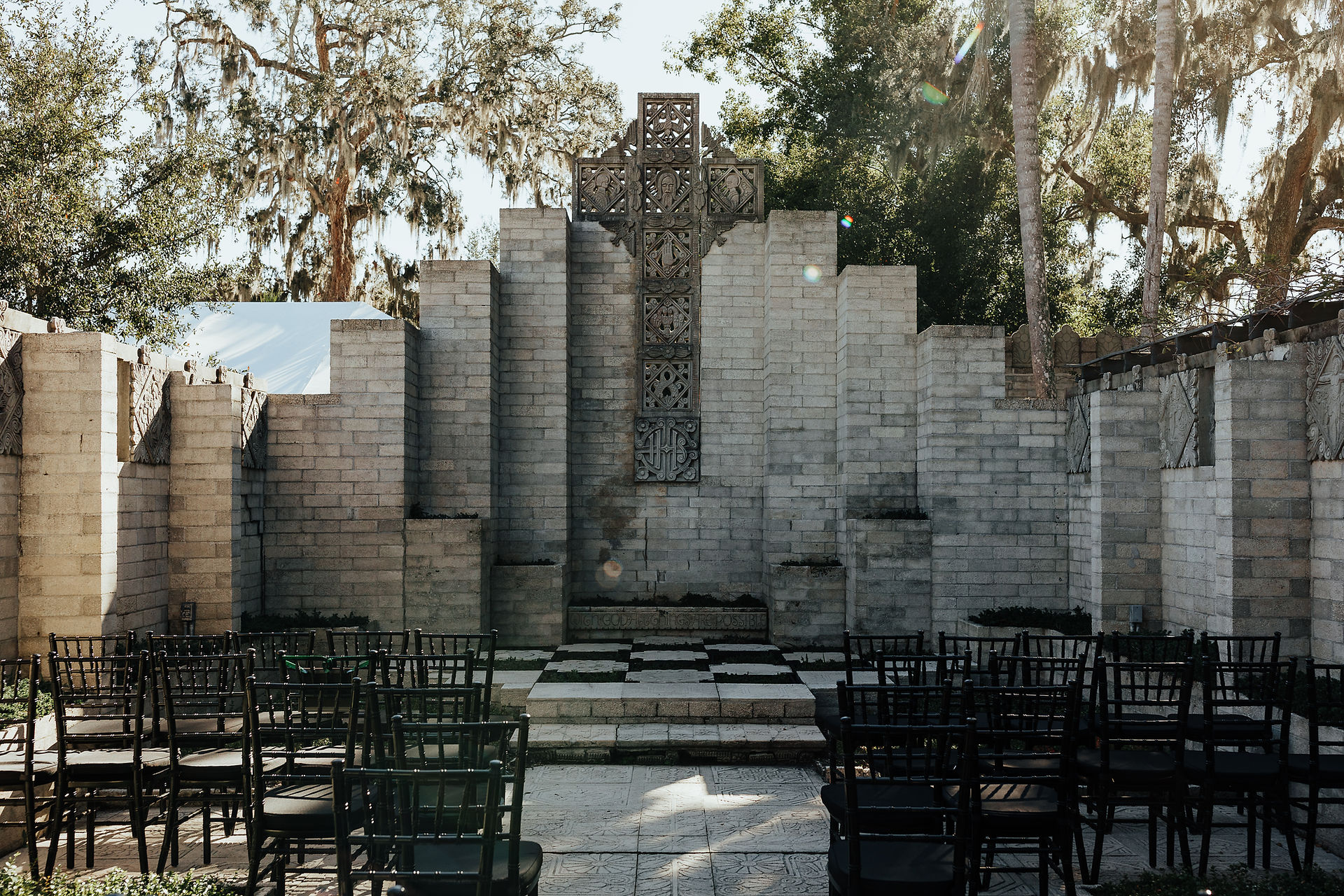 simple ceremony setup at maitland wedding venue