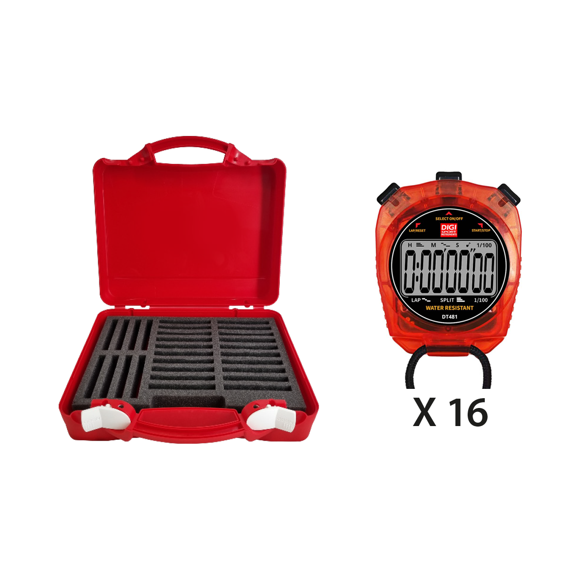 Kit 16 Chronomètres DT481 + Malette rigide