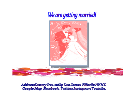 Invitation for Wedding Card Cont'd.