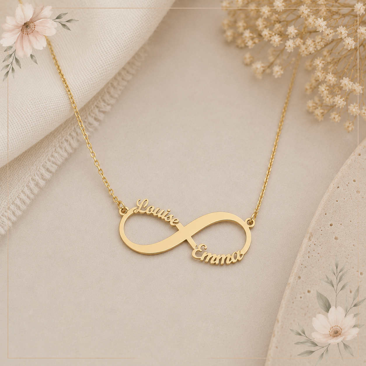 Collier Aléna : Infini Personnalisé & Coeur