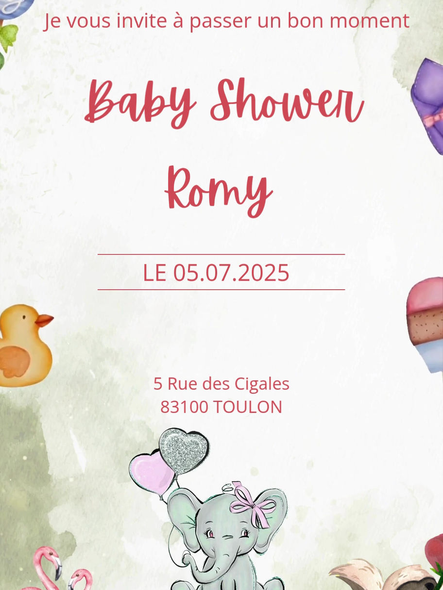 Invitation numérique baby shower