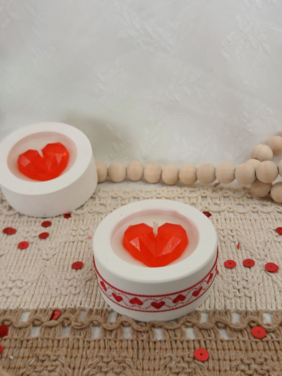 Bougie cœur en  gelé