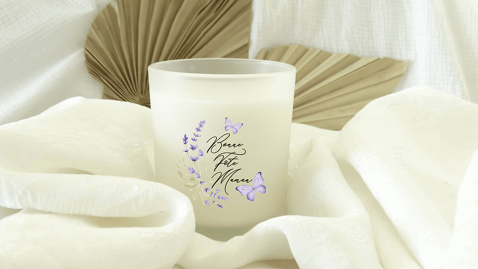 Bougie givrée fête des mères