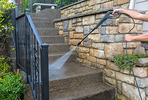Pressure Washer on Stairs