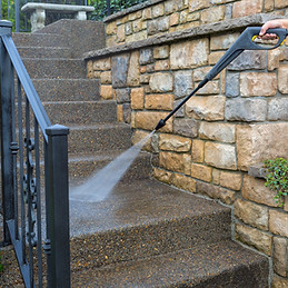 Pressure Washer on Stairs